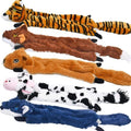 SHARLOVY Dog Squeaky Toys 5 Pack, Pet Crinkle Toy No Stuffing Animals Plush - color: 5 Pack, size: Large
