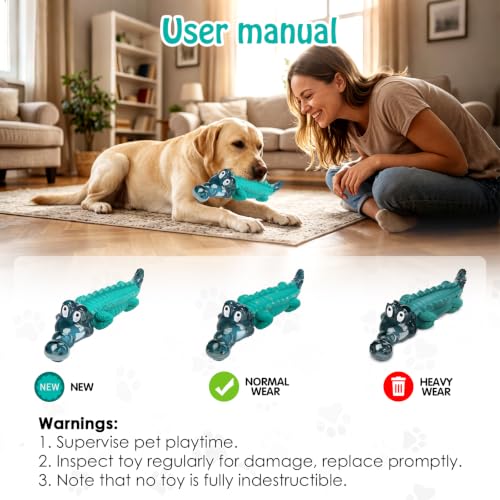 Jeefome Dog Toys for Aggressive Chewers - color: Blue