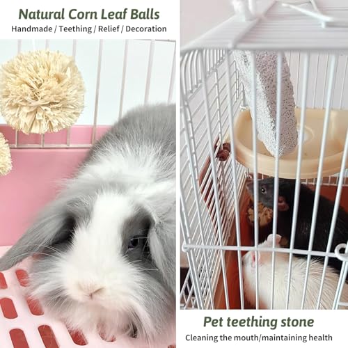 kathson Bunny Chew Toys for Teeth Grinding, Rabbit Wooden Scratch Board Feet Pad Platform Small Animals Play Toy for Guinea Pigs Chinchilla Hamsters Other Rodent Pets(A)