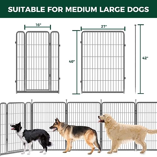 FXW Aster Dog Playpen Designed for Yard, 40" H, 16 Panels - size: 40"H & 16 Panels