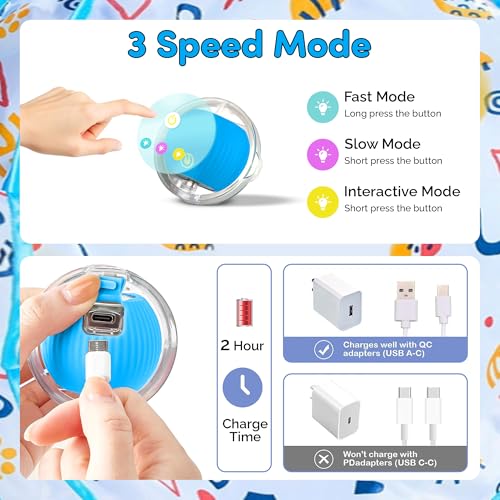 Brylex Interactive Cat Toys, Motion-Activated Rolling Ball with Play Mat, Automatic Hide-and-Seek Game, Fast & Slow Modes, USB Rechargeable Cat Enrichment Toy, 28" Play Mat - color: White Grain