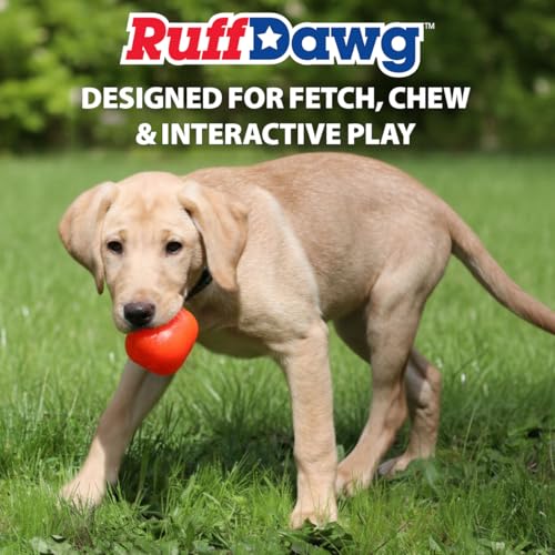 Ruff Dawg Cube Medium 2.5 Indestructible Dog Toy, Yellow – Heavy-Duty Rubber Fetch & Chew Toy for Aggressive Chewers – Erratic Bounce, Floats, BPA & Latex Free – Made in USA - color: Yellow, size: MD 2.5