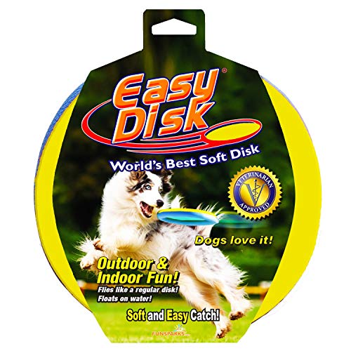 Funsparks Easy Disk Dog Flying Disc - Interactive Dog Fetch Toy - Durable and Easy on The Teeth - Simple to Toss – Lightweight Puppy Toy - Floats on Water