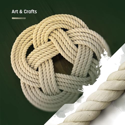 Pelican Rope 100% Cotton Twisted Rope, Natural Macrame Cord for Crafts, Pet Toys, Safe for Animals, DIY, Gardening,Indoor/Outdoor, Soft, Durable, Low-Stretch, 1" x 300 ft - style: 1in x 300 ft