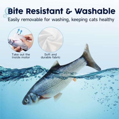 Potaroma Cat Toys Flopping Fish with Catnip, Moving Kitten Kicker, Floppy Wiggle Carp for Small Dogs, Interactive Motion Kitty Exercise, 10.5 Inches - style: Carp