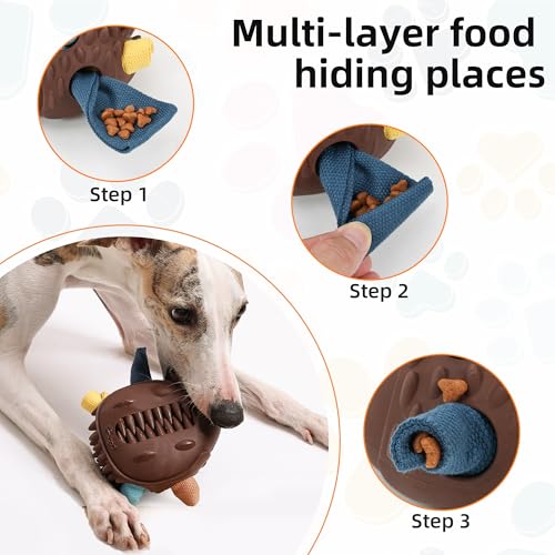 Hedgehog Treat Dispensing Dog Toy, Interactive Puzzle Toy for Dogs (Brown) - color: Brown