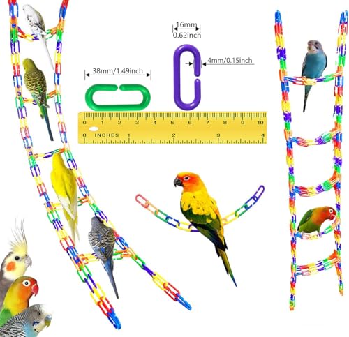 200Pcs Rainbow C-Clips Plastic Chain Links for Birds & Small Pets - color: Rainbow, size: 200Pcs