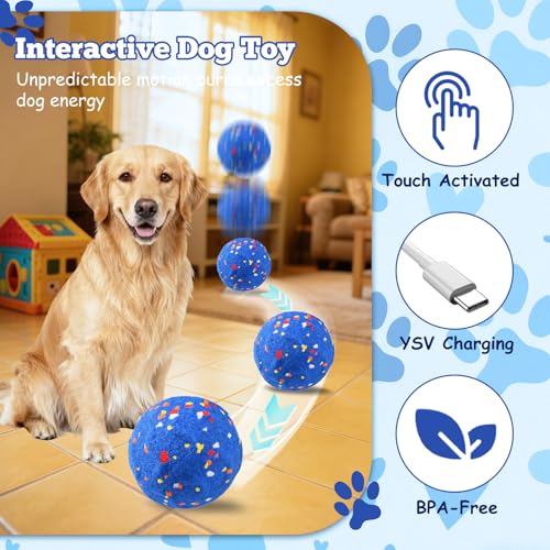 Smart Interactive Dog Toy, Automatic Moving Bouncing and Stimulation Interactive Dog Ball, Pet-Safe E-TPU Material, IP54 Waterproof Rating, Anti Boredom Dog Toys to Keep Them Busy,Orange - color: Orange