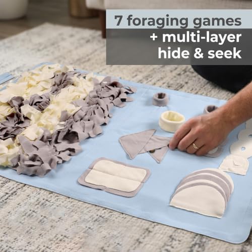 Snuffle Mat for Dogs: Slow Food Interactive Experience - color: Blue, size: Medium 22x38 inch