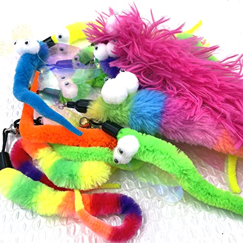 AcceLeah 16Pcs Cat Wand Refills, Worm Dragonfly Attachments for Indoor Cats - color: 16Pcs