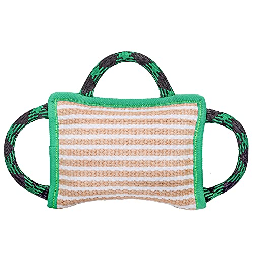 ToLanbbt Dog Toy, Tug of War Jute Bite Pillow (11' x 7.8'), Training Equipment for Medium to Large Dogs, Green - style: Style 1