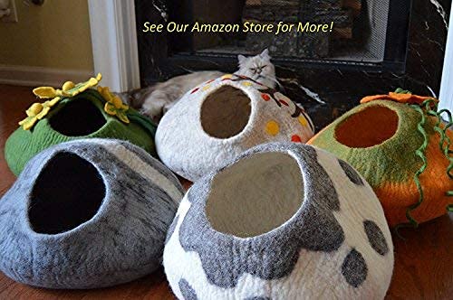 Wool Cat Toys, Felt Toy Balls, Red, 6PCS - color: Red