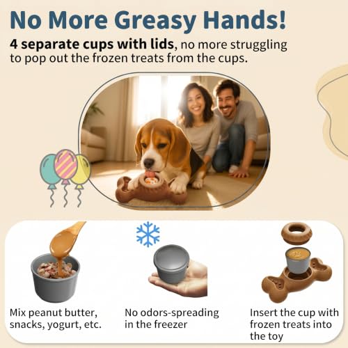 Enrichment Frozen Dog Treat Dispensing Interactive Chew Toy, Brown - color: Brown