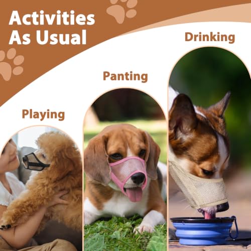 LUCKYPAW Mesh Dog Muzzle Suits for Small Medium Large Dogs Dog Muzzle Set - size: Full Size 7 PCS(XXS-XXL)