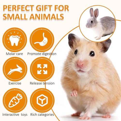 Hamster Toys Set, Guinea Pig Toys Bunny Small Animal Chewing Toy for Cage - size: 28Pack-hamster toys