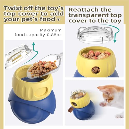 Cat Treat Dispenser Toy Interactive, Adjustable Puzzle Feeder Toys for Cats