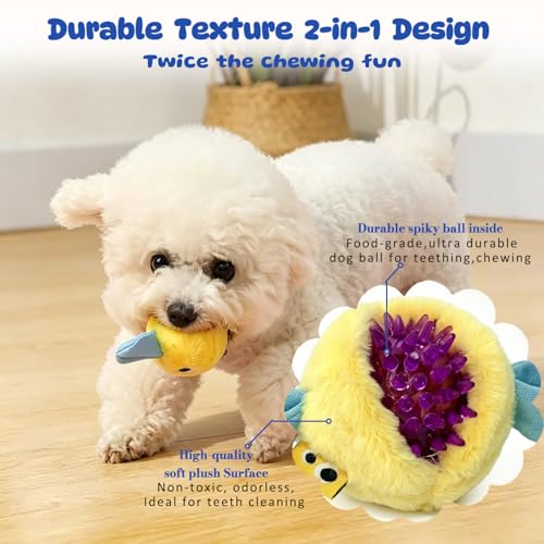 Squeaky Plush Ball Dog Toys for Small Dogs, Mini Breed, 2'' Soft Fuzz Ball - color: Candy Dog Pack