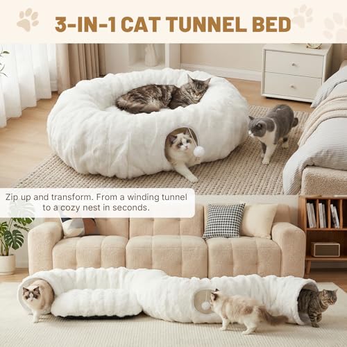 Extra Large Cat Tunnel, 47.2in Luxury Tunnel for Large Cats