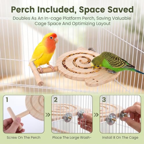 Foraging Toys for Birds Bird Foraging Toys with Perch to Reduce Seed Mess