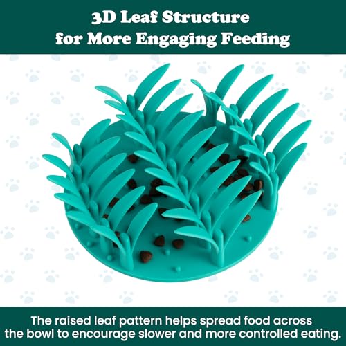 PEGGY11 Grass-Shaped Silicone Slow Feeder Insert for Dog Bowl - size: 5'' x 5''