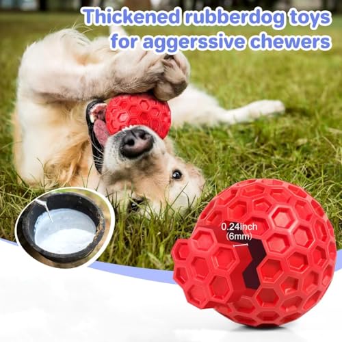 DISSKNIC Indestructible Squeaky Dog Balls Puppy Toys, Interactive Dog Toys for Small Dogs, Puppy Chew Toys for Teething and Relax, Dog Chew Toy Balls Small Dog Toys for Small Breed, Outdoor Dog Toys - color: Red, size: Small