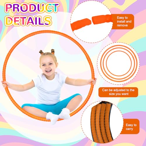 Shappy 6 Pcs Exercise Hoop Set Detachable Adjustable - color: Orange, size: 20 Inch