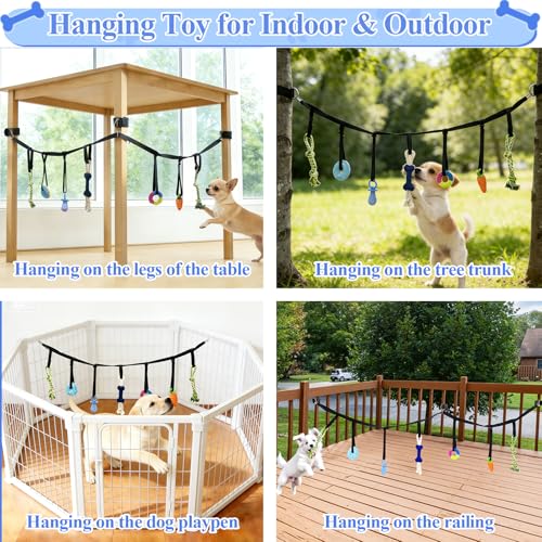 Puppy Play Gym Hanging Tug Toy for Small Dogs Puppies Adjustable Height