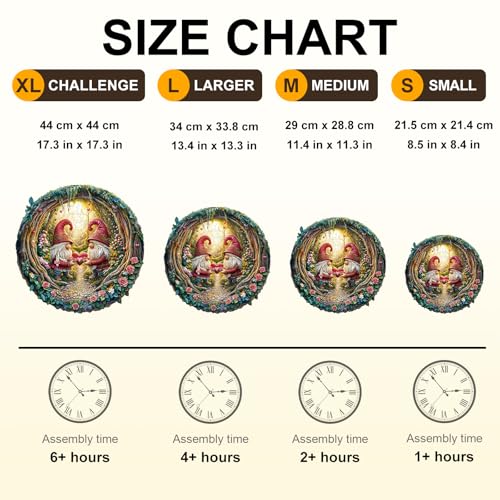 KAAYEE Wooden Puzzle for Adult, Gnome Couple Jigsaw Puzzle 11.4 * 11.3in - color: Gnome Couple, size: Medium