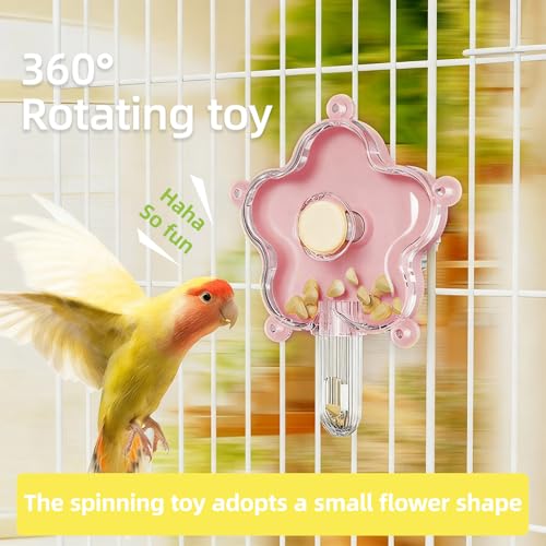 Bird Parrot Foraging Toy Bird Feeding Toy, Spinning Wheel Chew Toy, Enrichment & Training Parrot Puzzle Toys Ideal for Small and Medium Cockatiel Parakeet Conure (Green) - color: Green