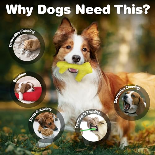 FOFOS Dog Chew Toys for Aggressive Chewers, 3 Pack Tough Nylon Dog Toys