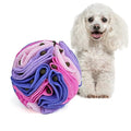 Pet Snuffle Ball, Puzzle Sniffing Interactive Dog Ball for Blind Dogs Training Stress Relief Dog Enrichment Toys Treat Machine Washable (Pink and Purple, 10cm) - color: Pink and purple, size: 10cm