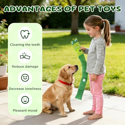 Squeaky Dog Toys Treat Dispensing Dog Puzzle Toys Stress Release Game for Boredom Enrichment Toys Stuffed Snuffle Toy Plush Puppy Chew Toy for Small Medium and Large Dogs（Dinosaur） - color: Dark green