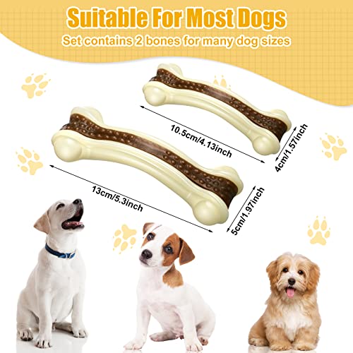 Sosation 2 Pack Dog Bones for Aggressive Chewers,Curved Bone,Medium, Small - size: Medium, Small, style: Curved Bone