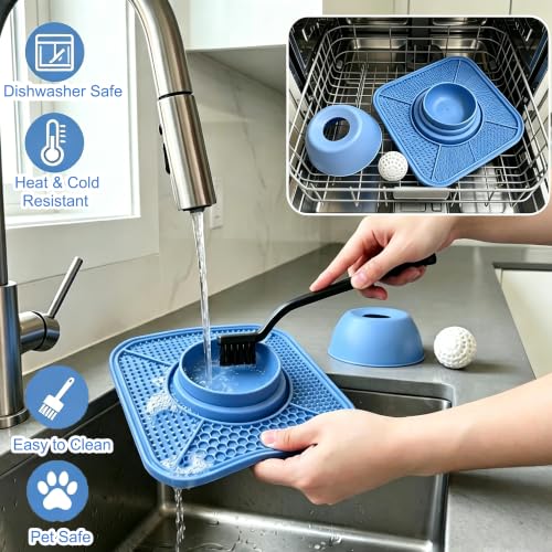 Lick Mat & Puzzle Toy Slow Feeder Dog Bowl with Rolling Ball for Dogs