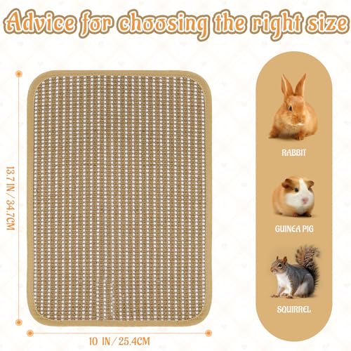Rabbit Scratching Pad, Sisal Scratching Pad for Bunny, Guinea Pig, Cat. Resting Mats for Cages, Forage Grass Mat Indoor Essentials Accessories - size: TZZB-1PC