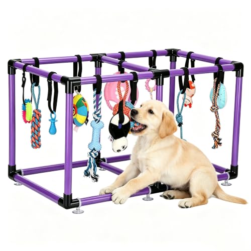 Purple Puppy Play Gym with 12 Hanging Toys - color: Purple, size: 19.5x38in
