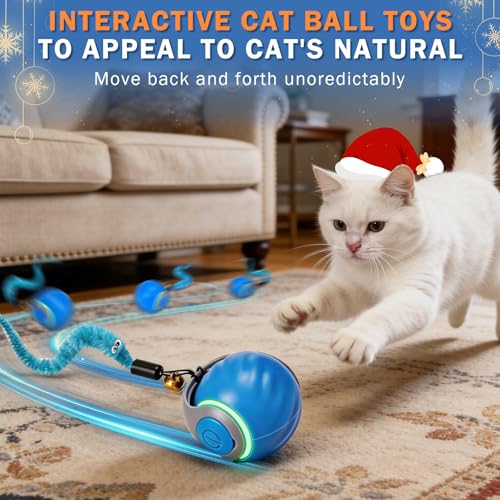 4-Pack Smart Interactive Cat Toy Ball for Indoor Cats & Small Dogs - color: Blue-Orange