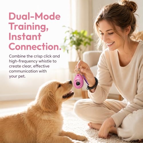 Dog Training Clicker, dog training & behavior aids, dog training kit (Pink) - color: Pink