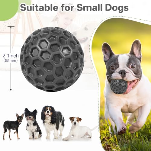 DISSKNIC Indestructible Squeaky Dog Balls Puppy Toys, Interactive Dog Toys for Small Dogs, Puppy Chew Toys for Teething and Relax, Dogs Chew Toy Balls Small Toys for Small Breed - color: Black, size: Small