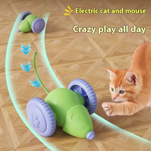 Interactive Cat Toys for Indoor Cats,Automatic Moving Kitten Toys,Cat Balls - color: Green
