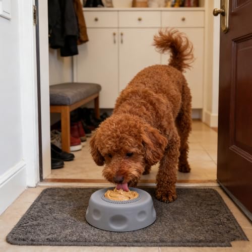 Dog Lick Bowl with Ball,Lick Ball Bowl for Dogs,Dog Licking Bowl with Rolling Ball,Slow Feeder Ball Bowl to Slow Pet Eating,Rolling Ball Dog Bowl Give Pet More Time to Enjoy Eating. (Black-2pcs) - color: Black-2pcs