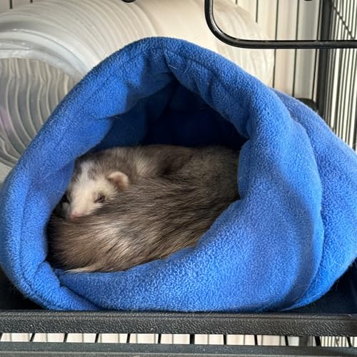 Ferret Bed Cave and Hideouts Comfortable，Hideaway Bed Accessories for CageBeds and Hideouts Safe & Cozy for All Ages Ferrets (Blue) - color: Blue
