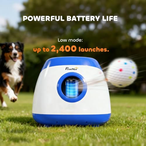 PawHut Automatic Dog Ball Launcher Remote Control for Large Breeds Blue - color: Blue