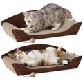 ZOMISIA 26'' Cardboard Cat Scratcher Bed for Indoor Cats, 2PCS, Brown - color: 2PCS-Brown
