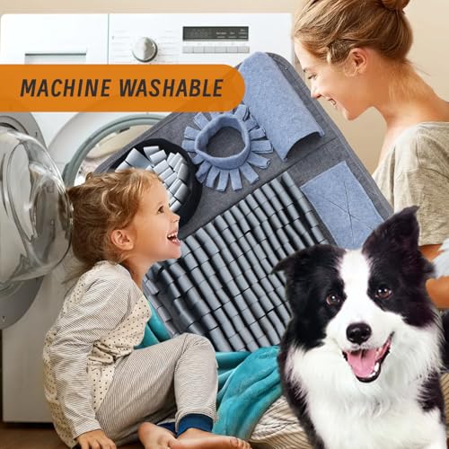 Dog Sniffing Mat, Interactive Dog Puzzle Toy, Stress Relief, Enriches Feeding Games The Sniffing mat Helps Slow Down Eating Speed and Keeps Dogs Busy - color: Silver-gray