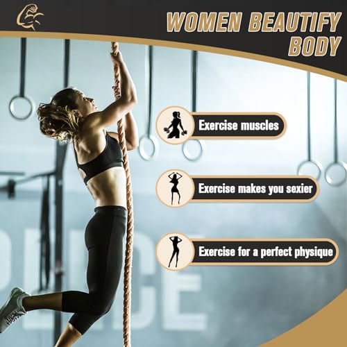 Gym Climbing Rope for Adults, Indoor Outdoor Training Ropes, 1.5" x 10ft