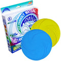 AMAZING TOYZ Dog Flying Discs 2 Pack Yellow and Blue Frisbee for Dog Toys, Soft Rubber Interactive Fetch Toy for Small Medium Large Dogs - Safe for Teeth and Chewers 20cm