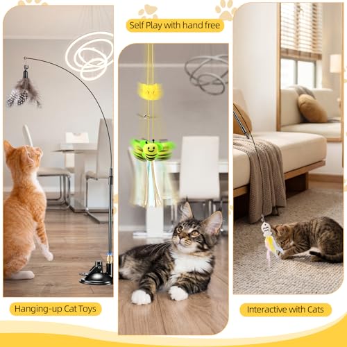 Leitee 40 Pcs Cat Toys Bulk, Feather Interactive for Indoor Cats