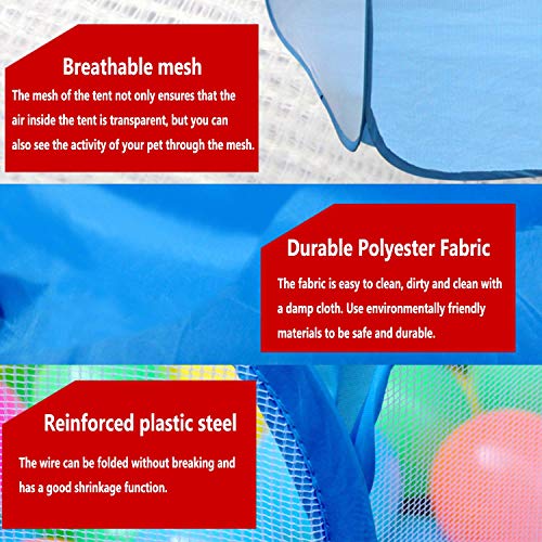 Rypet Guinea Pig Playpen Pop-Up, Outdoor Yard Fence for Small Pets,Blue - color: Blue, style: Open Top Playpen