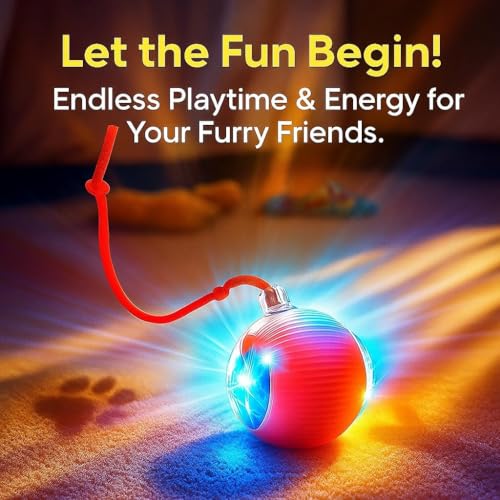 Durable Interactive Cat Toys for Indoor Cats, Dog Toys Ball, Rolling Pet Ball, Smart Automatic Cat Chase Balls Toy, Interactive Dog Toys Speedy Tail,Kitten & Cat Toys Interactive (Purple) - color: PURPLE